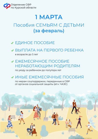 Пособия и пенсии в марте 2024 года: график выплат в Курской области.
